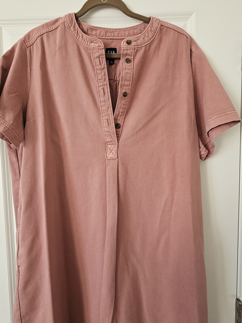 GAP Dusty Pink Denim Shirt Dress with Pockets – XL